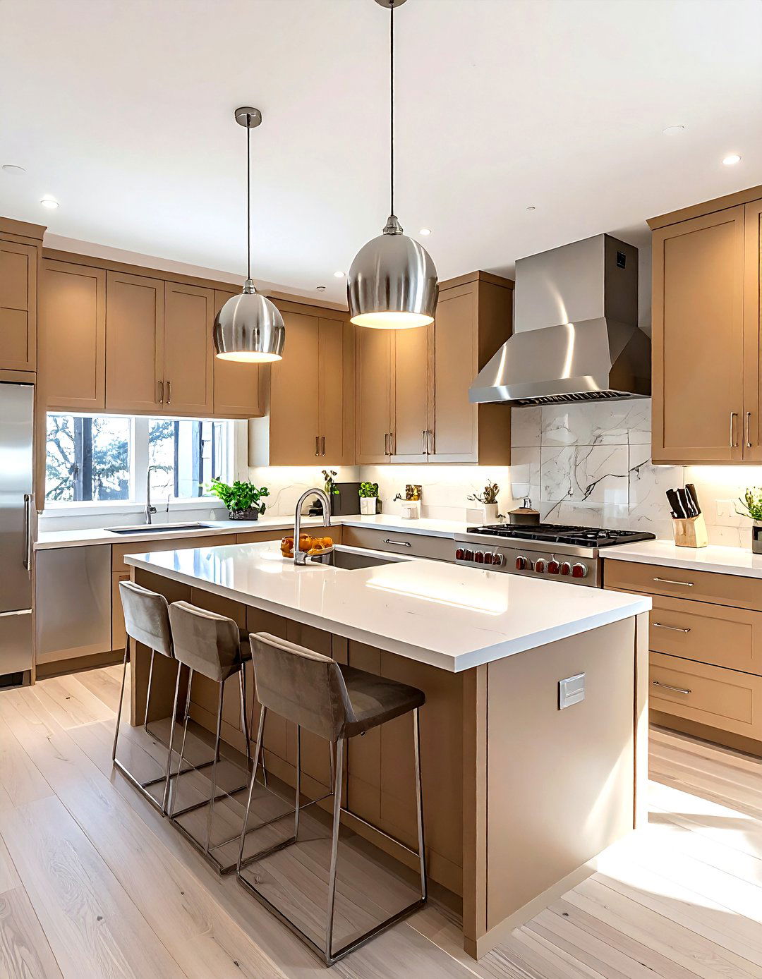 Tan and silver kitchen - 30 tan kitchen color schemes