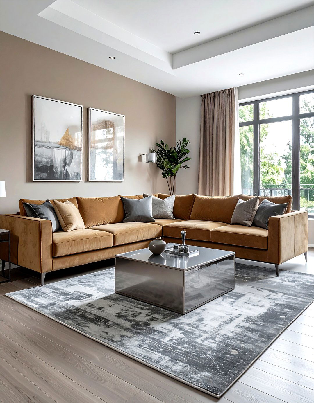 Tan and silver living room - 30 tan living room color schemes