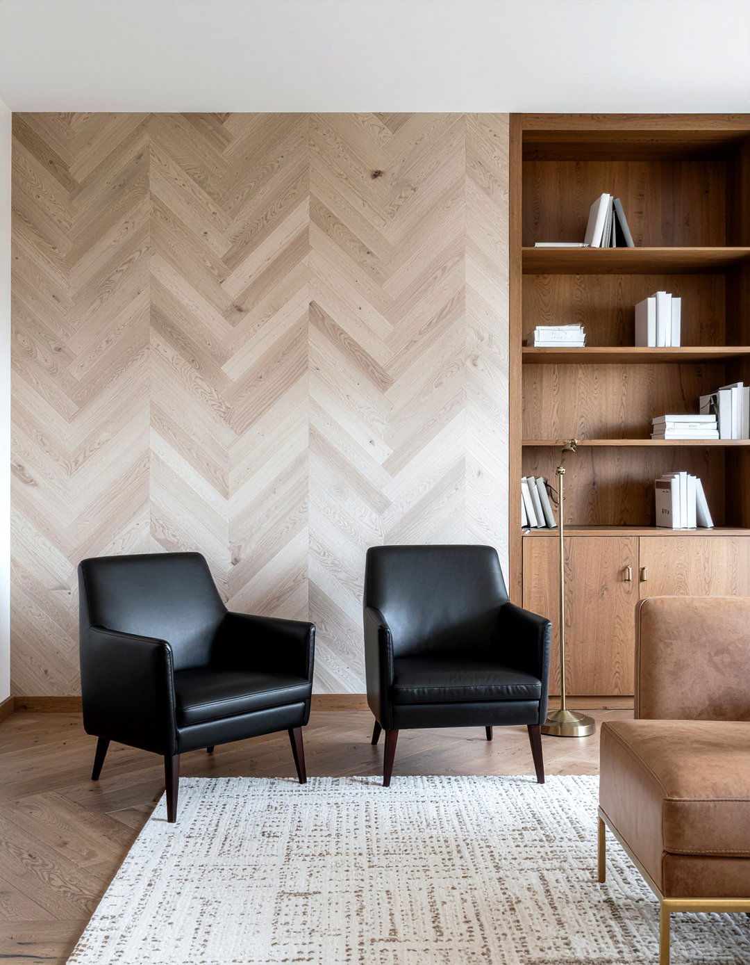Tan herringbone wallpaper - 30 living room neutral wallpapers
