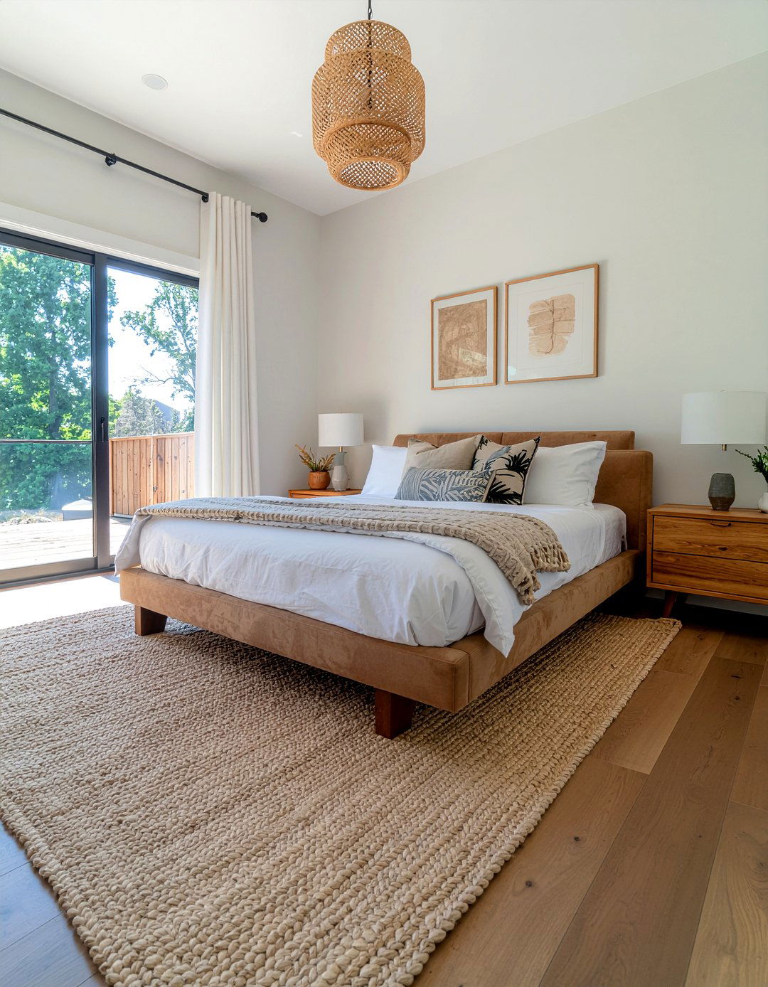 Tan suede bed frame - 30 suede bedroom ideas