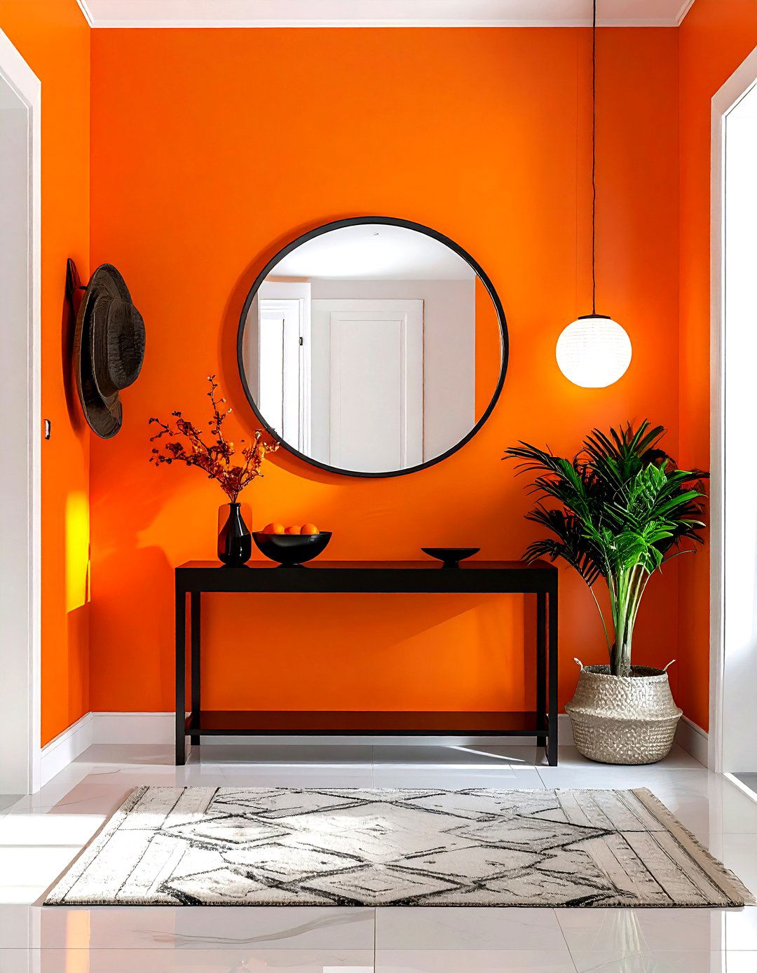 Tangerine Entryway - 30 bold color decor ideas
