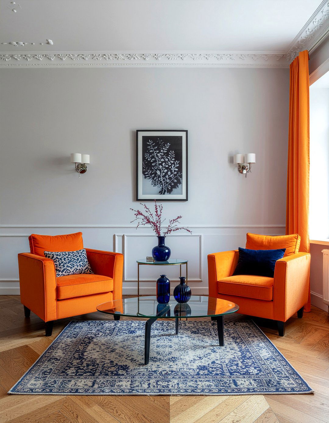 Tangerine Orange Living Room - 30 bold color living room ideas
