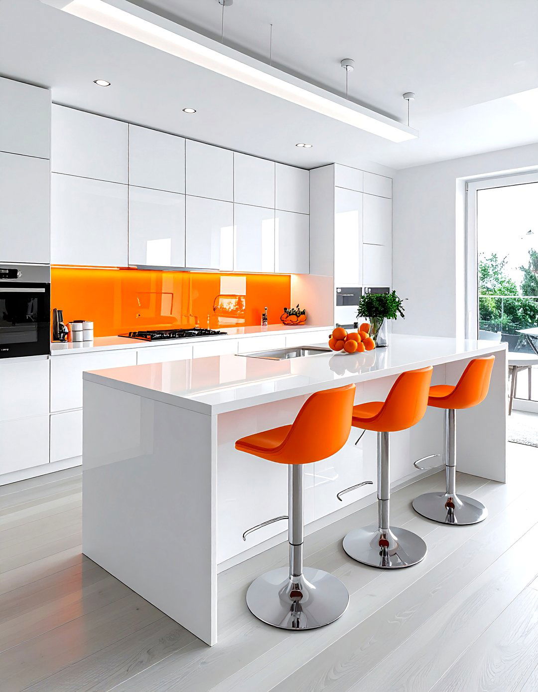 Tangerine White Kitchen - 30 orange and white kitchen ideas
