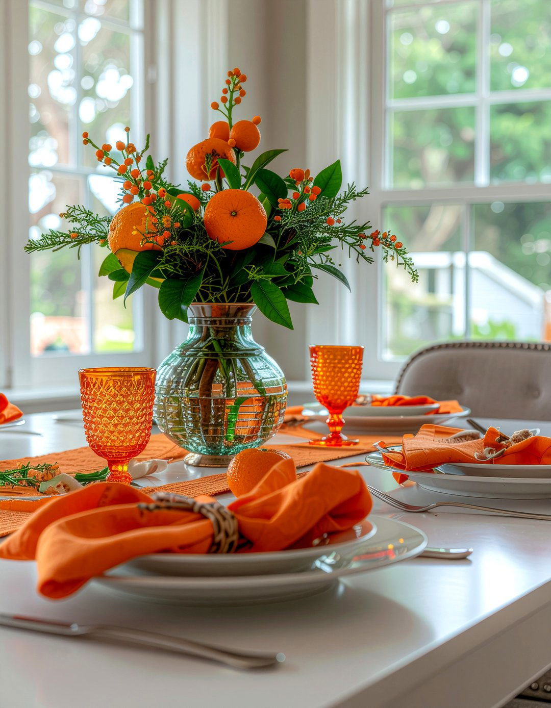 Tangerine dining room decor - 30 orange dining room ideas