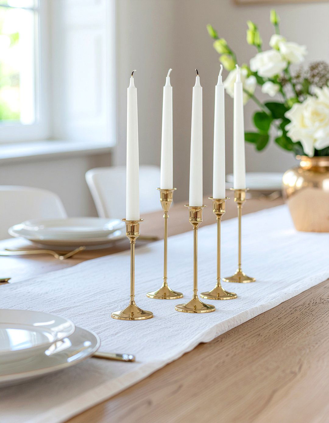 Taper Candle Holder - 30 centerpiece dining room ideas