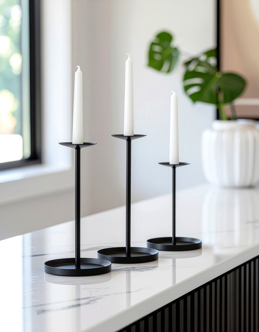 Taper Candle Holder - 30 entryway table decor ideas
