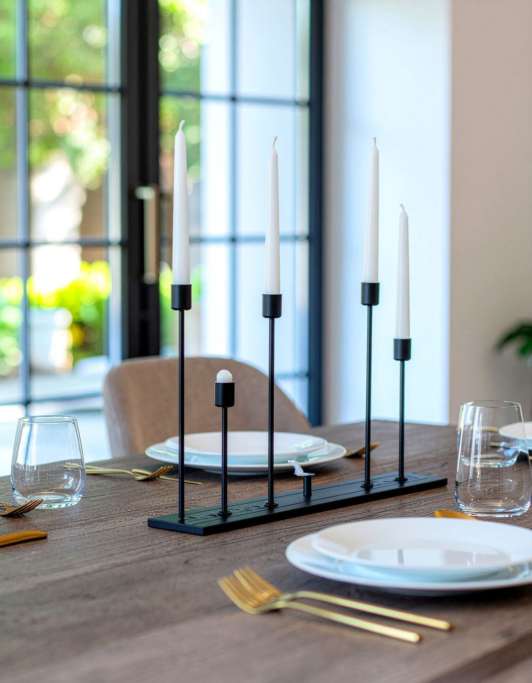 Taper Candle Holder Set - 30 everyday centerpiece dining ideas