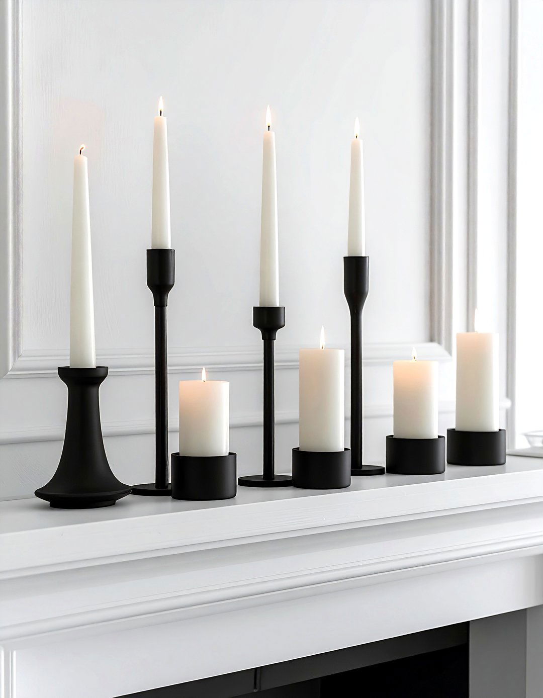 Taper Candles On Mantel - 30 candle decor ideas