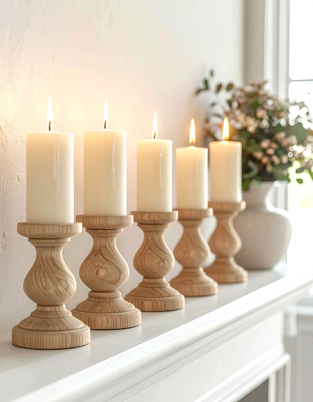 Taper candle holder - 30 beige living room accessories ideas