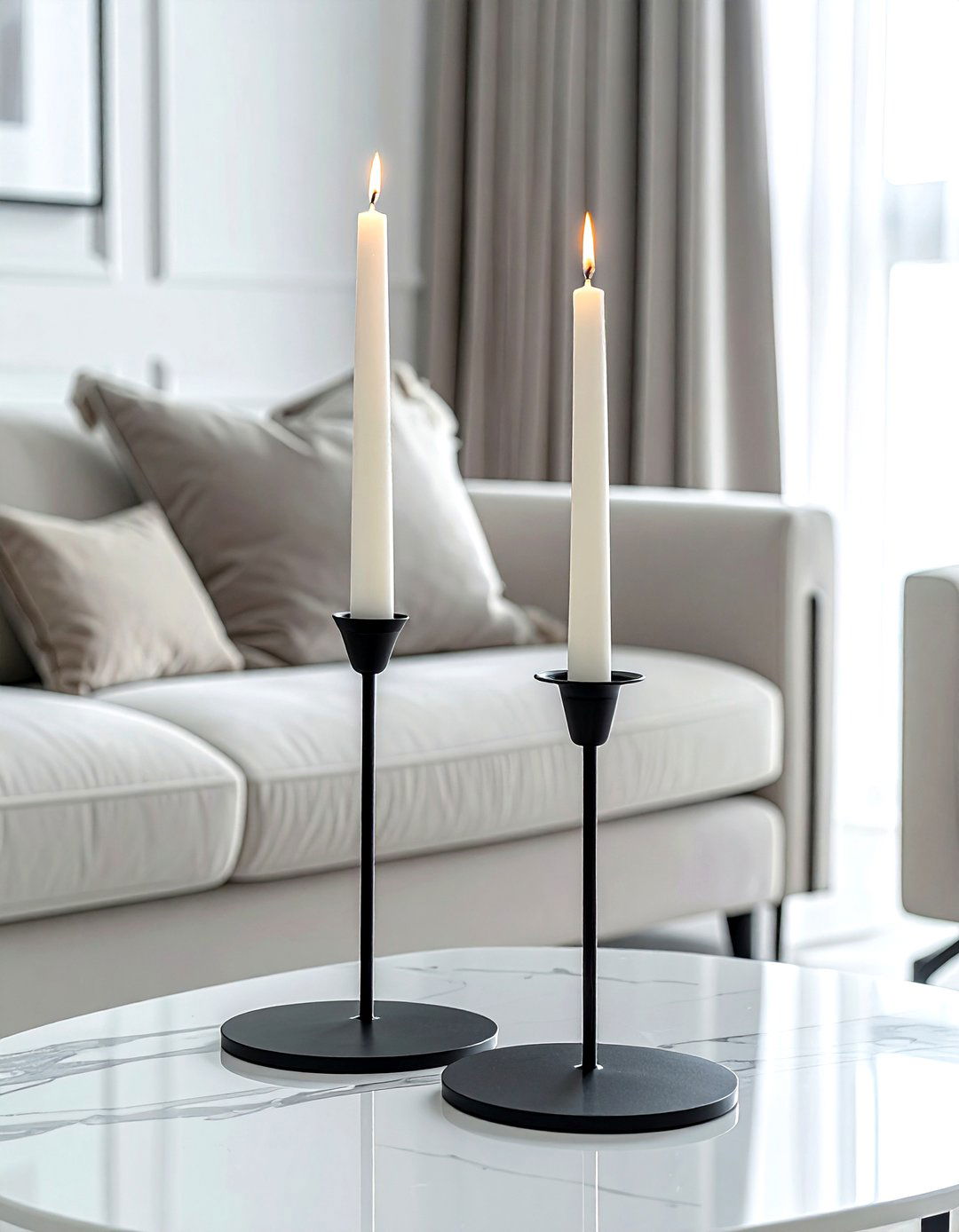 Taper candle holders - 30 coffee table decor ideas