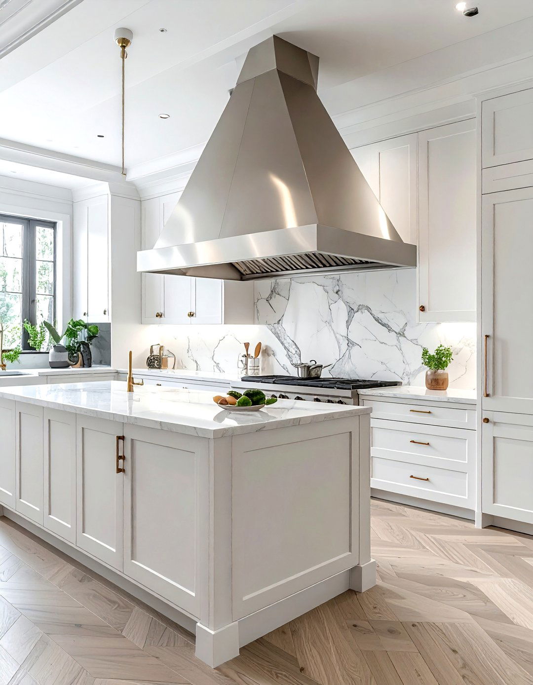 Tapered Range Hood - 30 wall-mount hood kitchen ideas