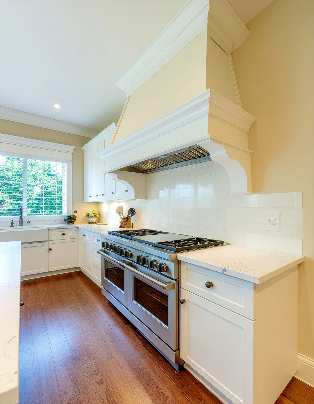 Tapered Range Hood - 30 custom hood kitchen ideas