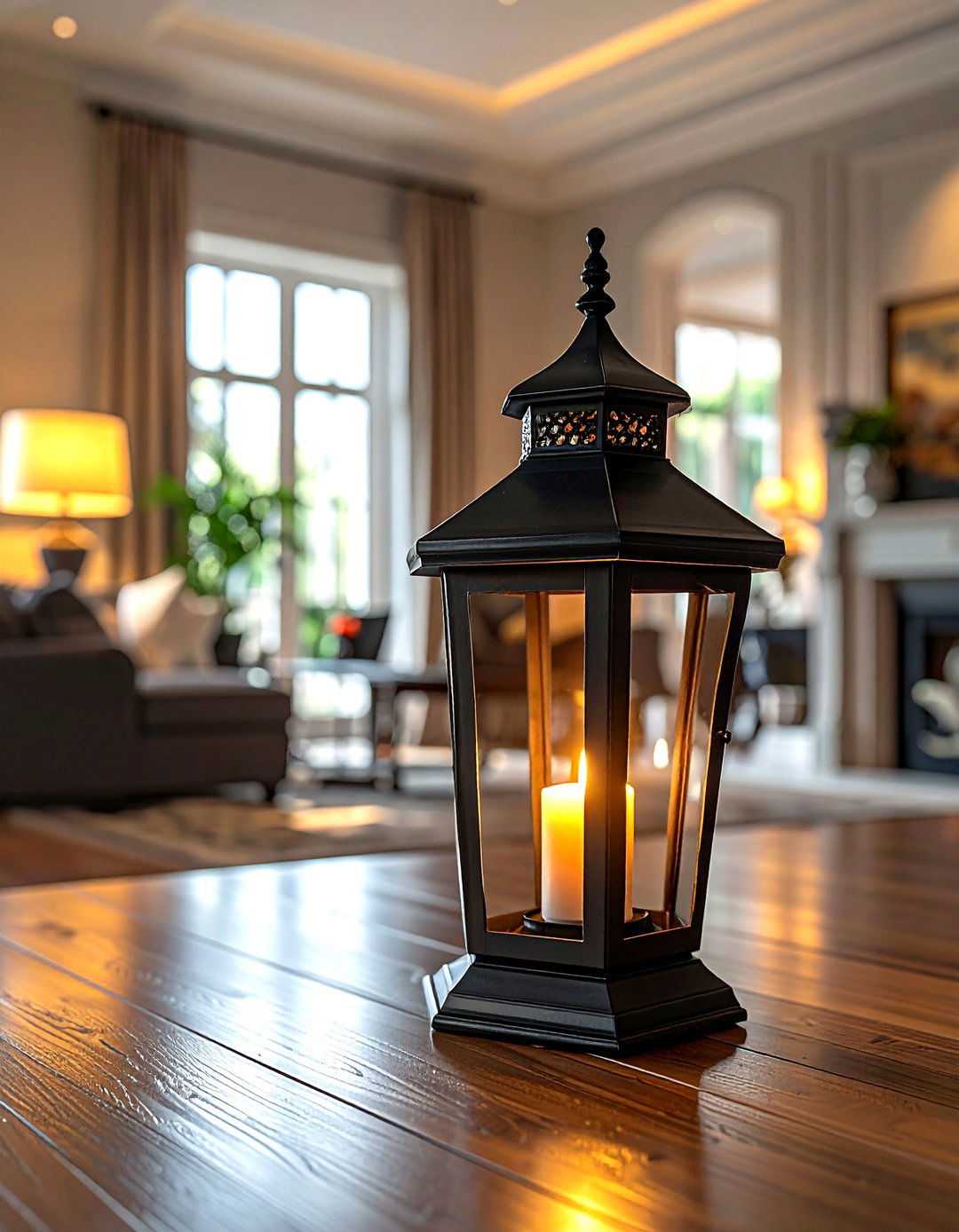 Tapered Top Iron Lantern - 30 living room candle lanterns