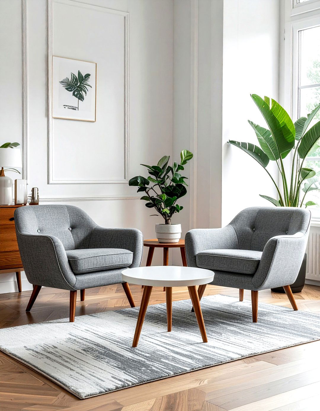 Tapered leg accent chair - 30 living room mid-century furniture ideas