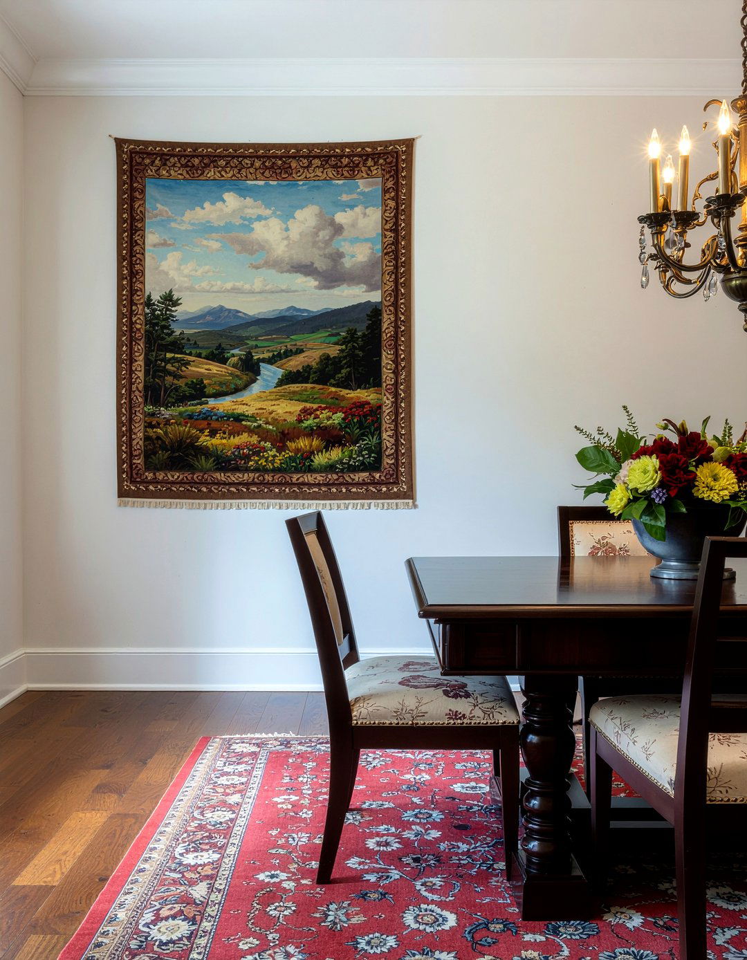 Tapestry wall hanging - 30 heirloom dining room ideas