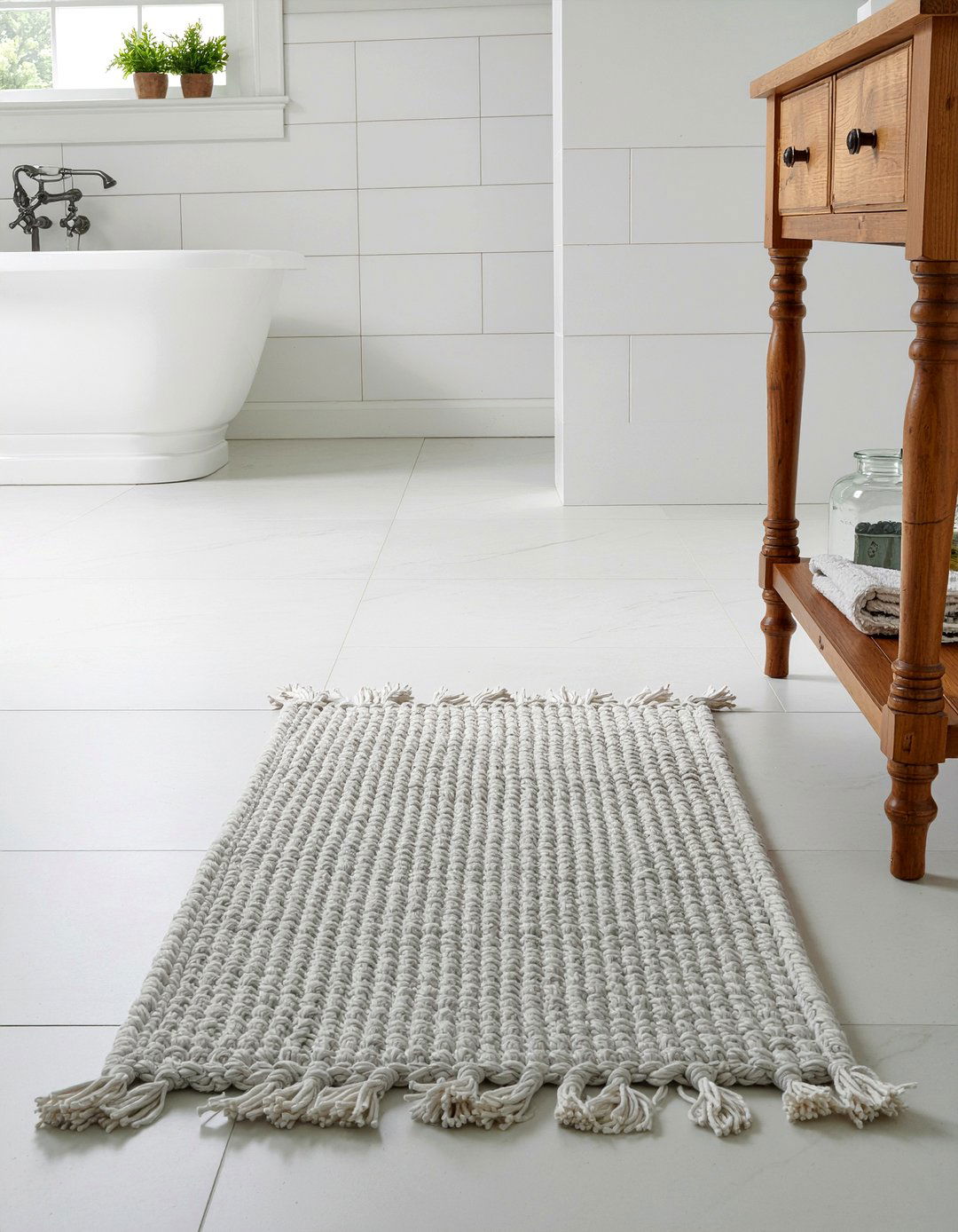 Tassel Bath Mat - 30 bathroom rug ideas