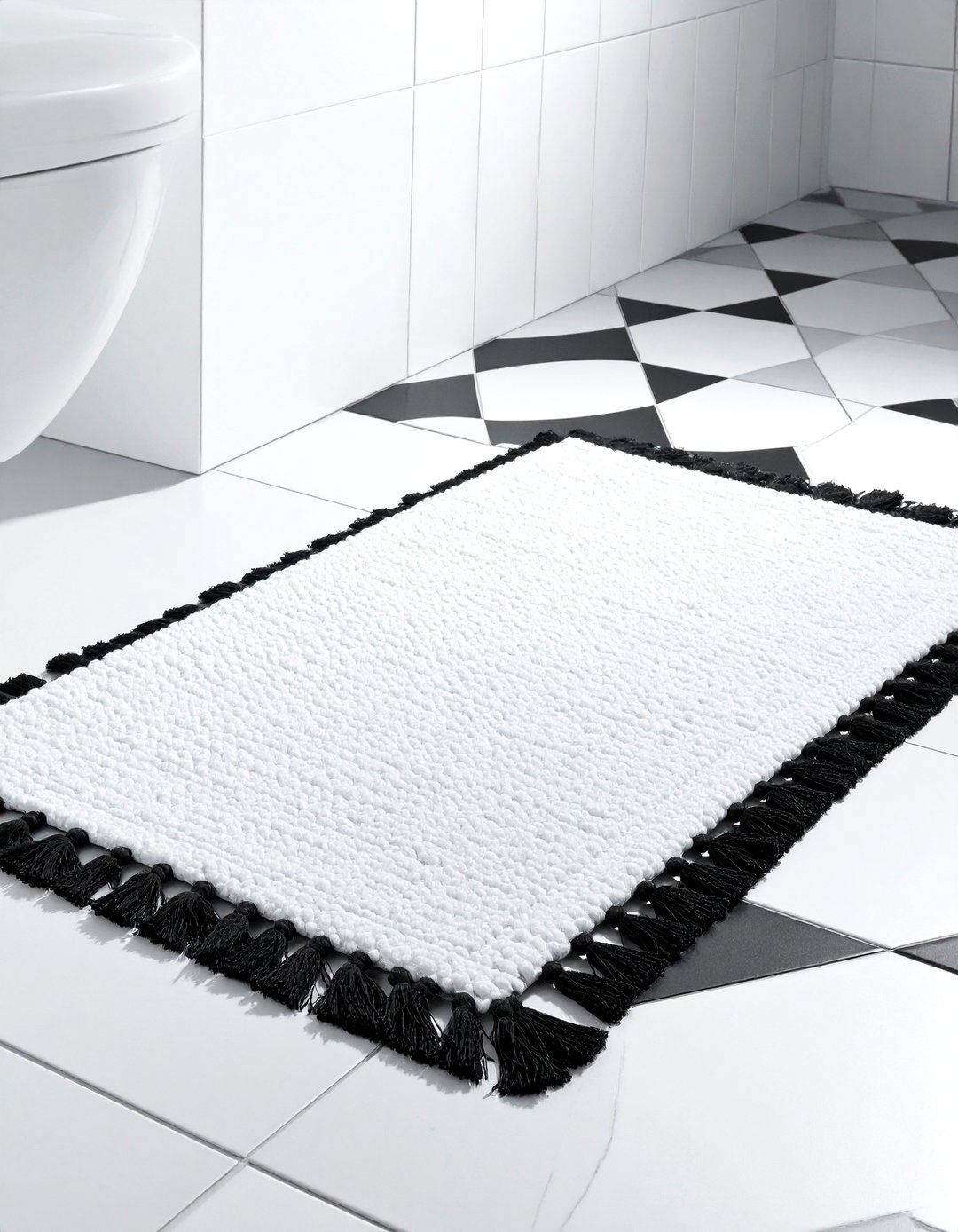 Tassel bath mat - 30 boho bathroom ideas