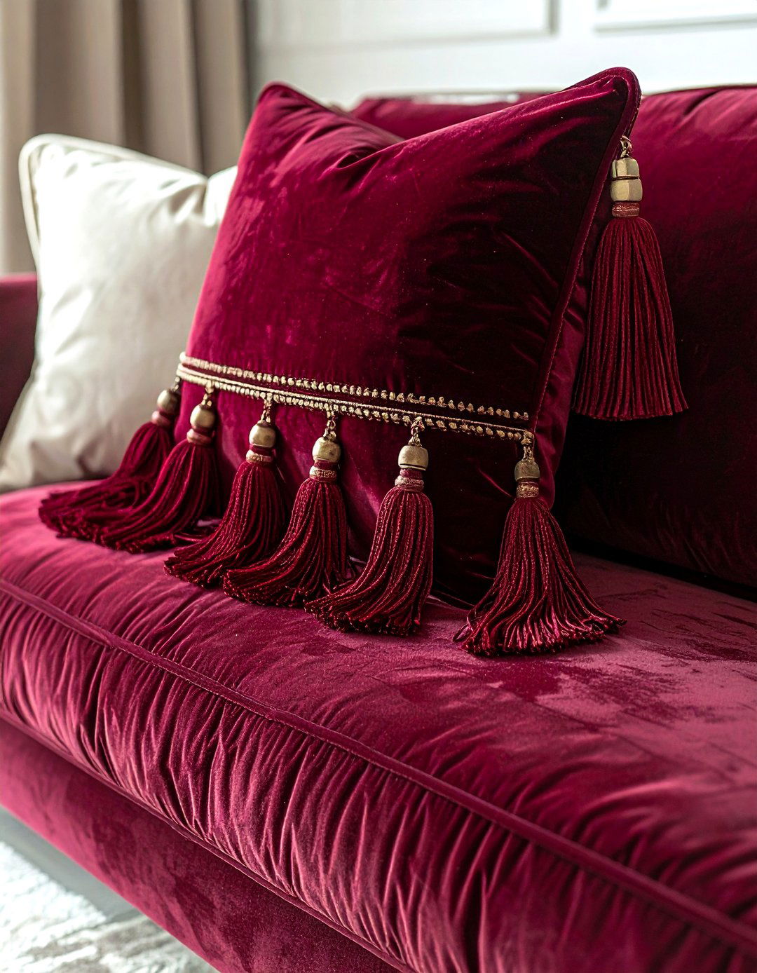 Tassel cushion - 30 old money decor ideas