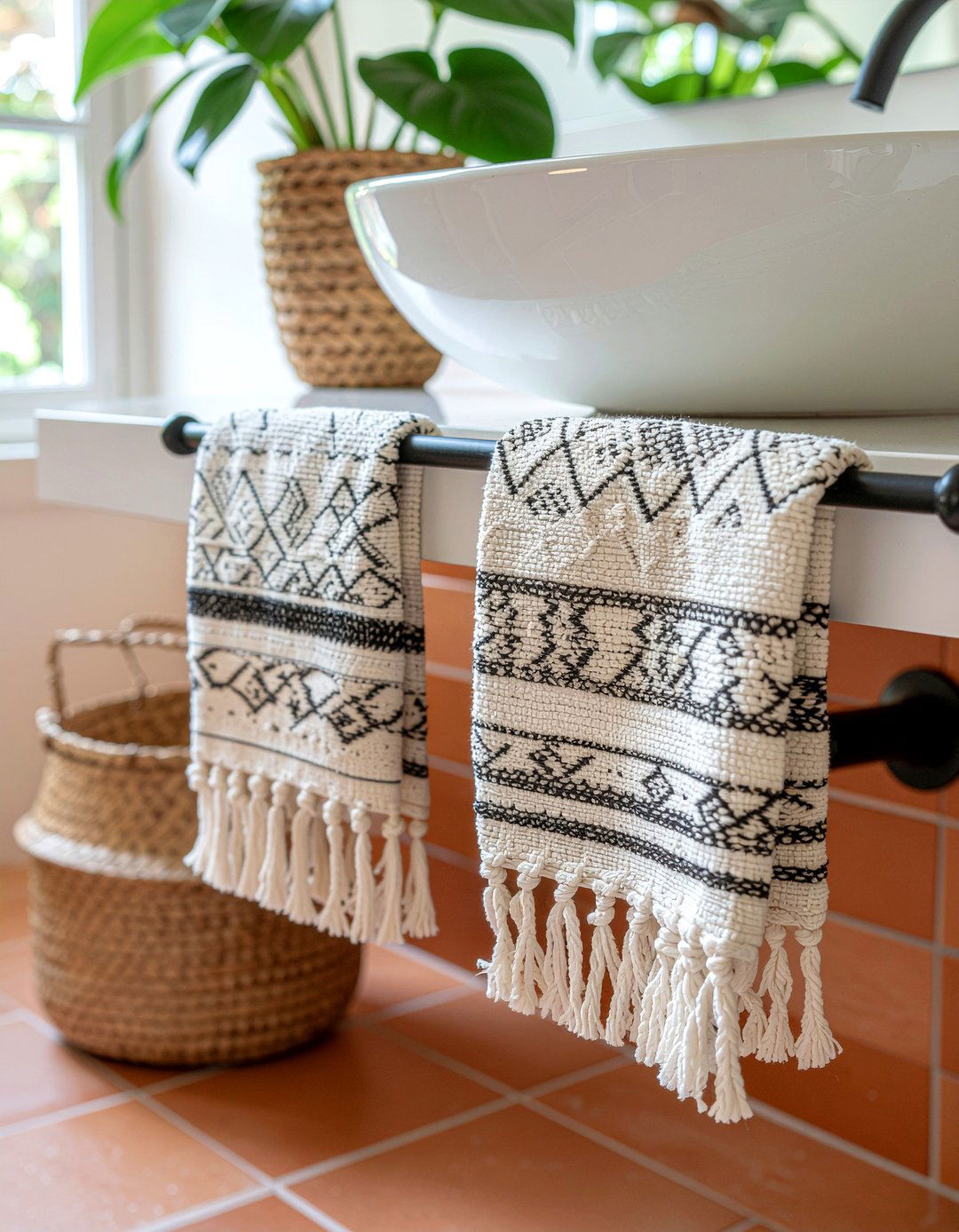 Tasseled Hand Towels - 30 bathroom linens ideas