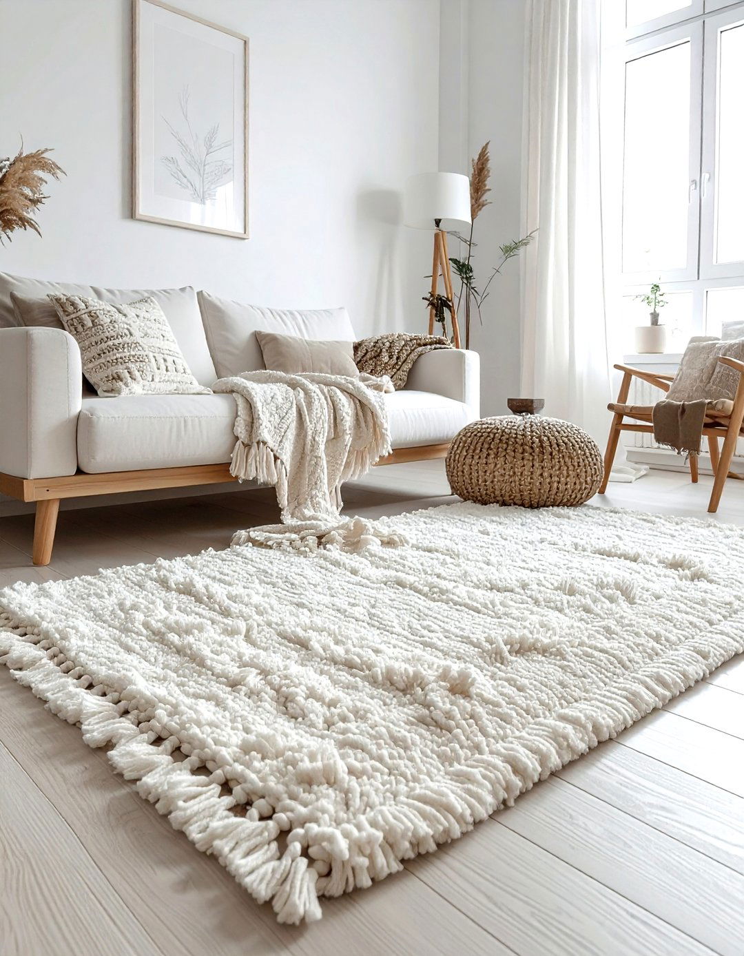 Tasseled Shag Rug Scandi Style - 30 shag rug ideas