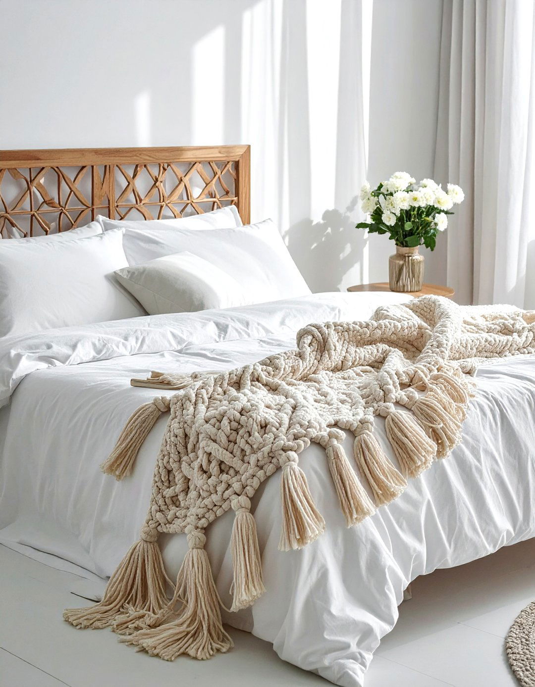 Tasseled throw - 30 soft texture bedroom ideas