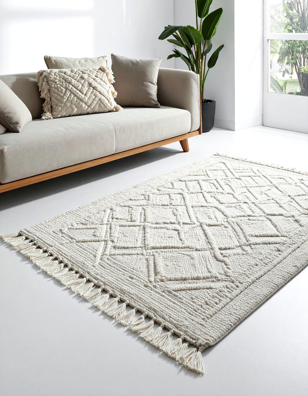 Tasseled wool rug - 30 living room wool rugs