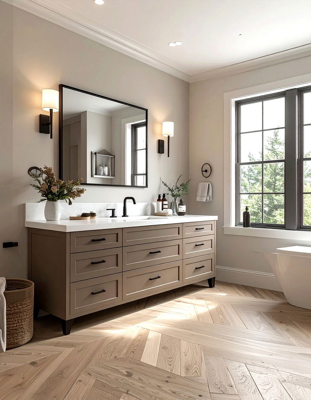 Taupe Bathroom Vanity - 30 neutral bathroom ideas
