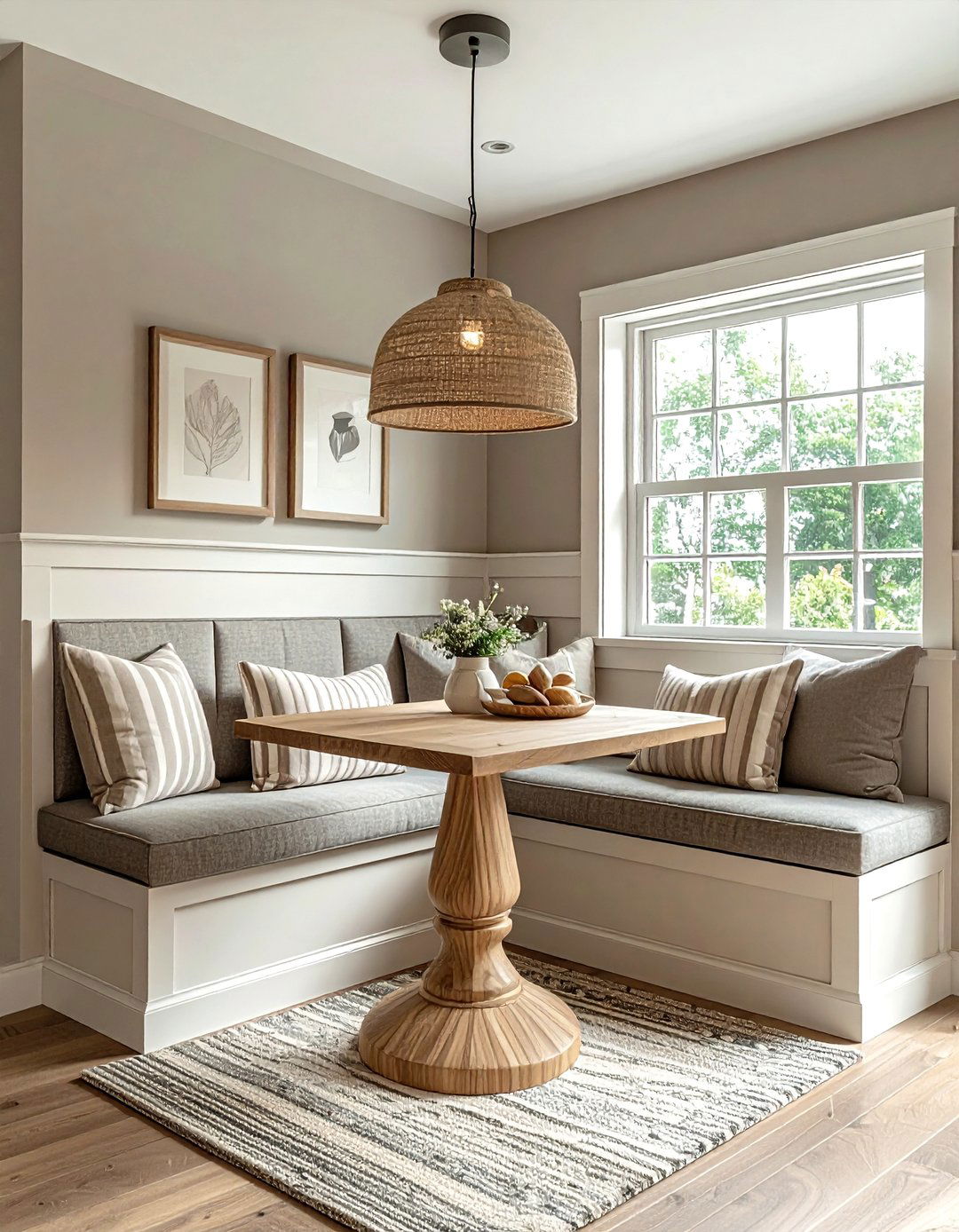 Taupe Breakfast Nook - 30 taupe decor ideas