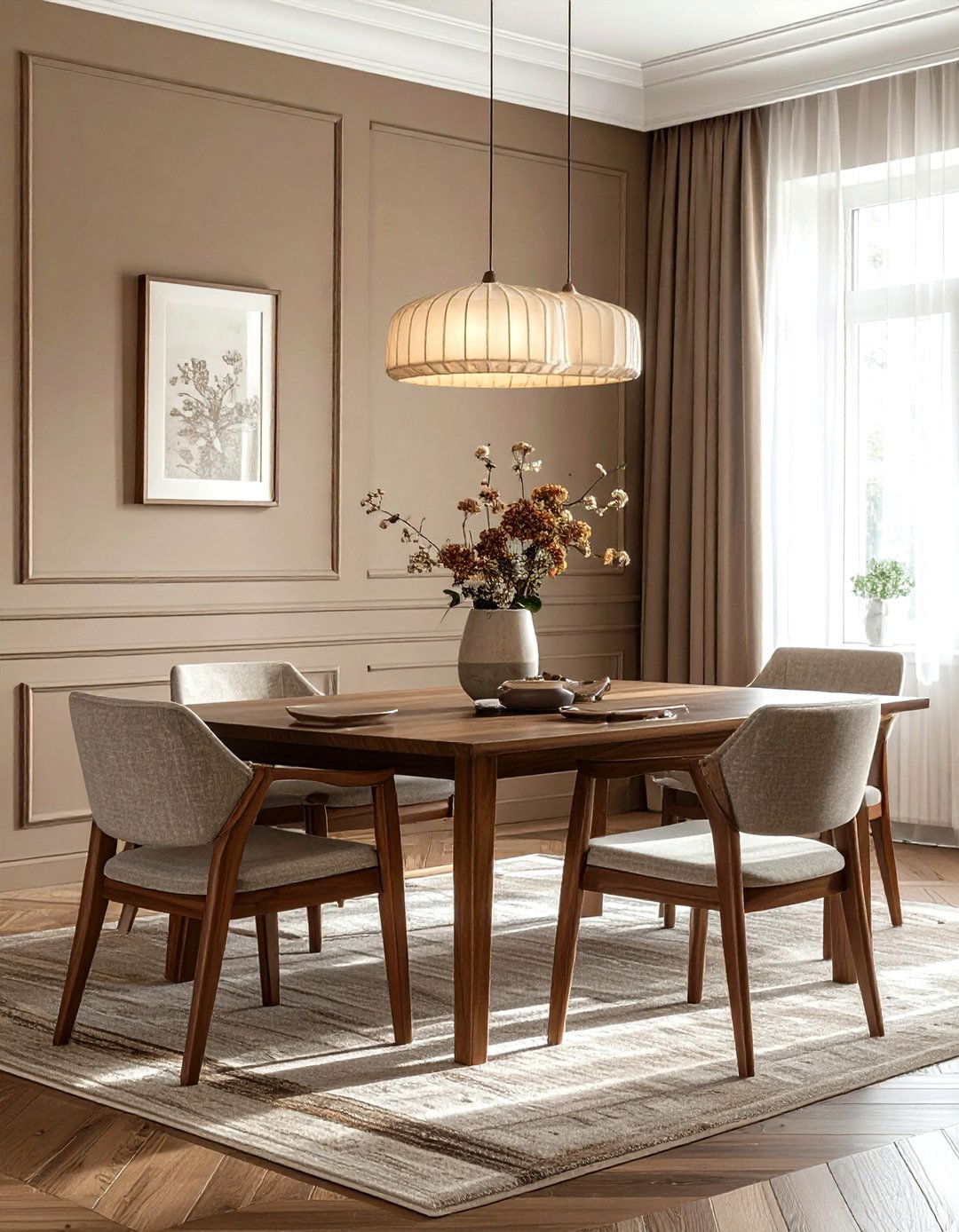 Taupe Dining Room With Wood Table - 30 taupe dining room ideas