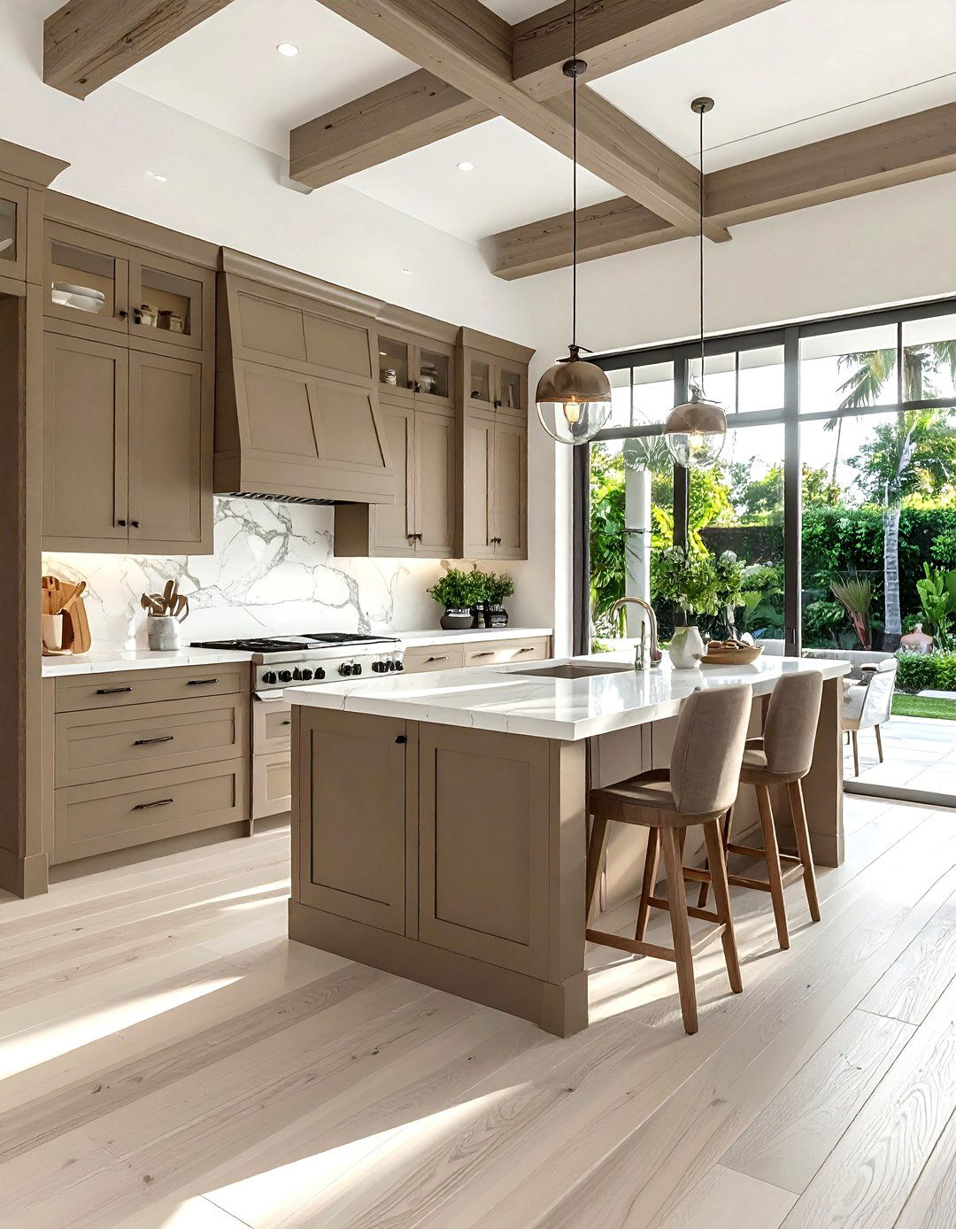 Taupe Kitchen Cabinets White Oak Floors - 30 taupe and white kitchen ideas