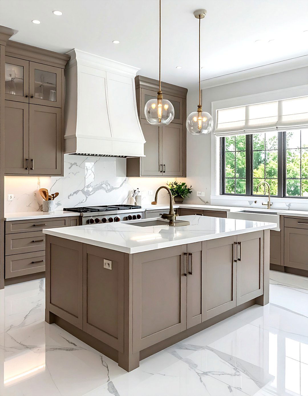 Taupe Kitchen Cabinets With White Countertops - 30 taupe and white kitchen ideas