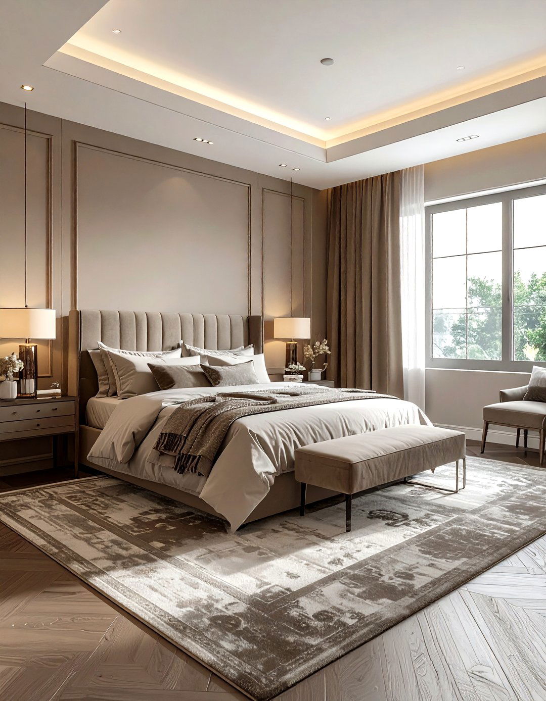 Taupe Master Suite - 30 taupe decor ideas