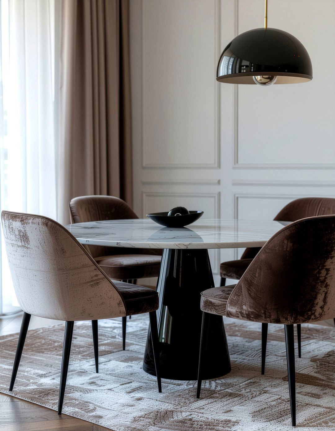 Taupe Velvet Dining Chairs - 30 neutral dining chair ideas