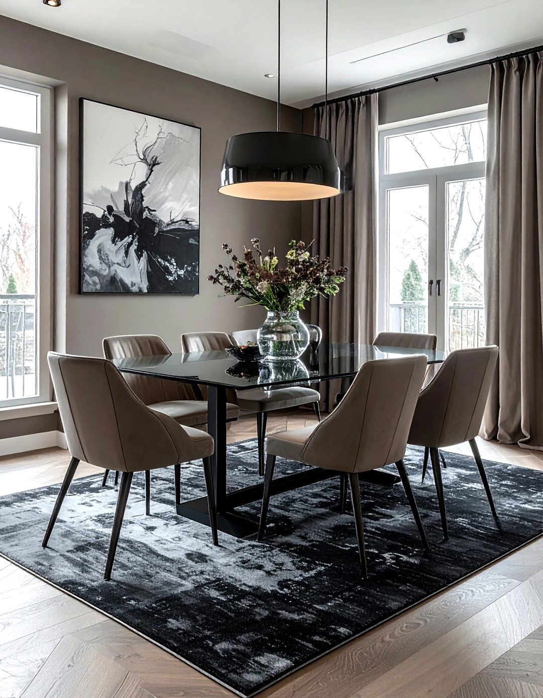 Taupe and charcoal dining room - 30 taupe dining room color schemes