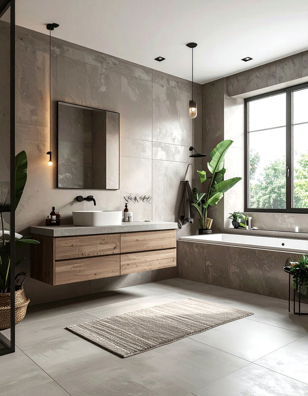 Taupe and concrete bathroom - 30 taupe bathroom ideas