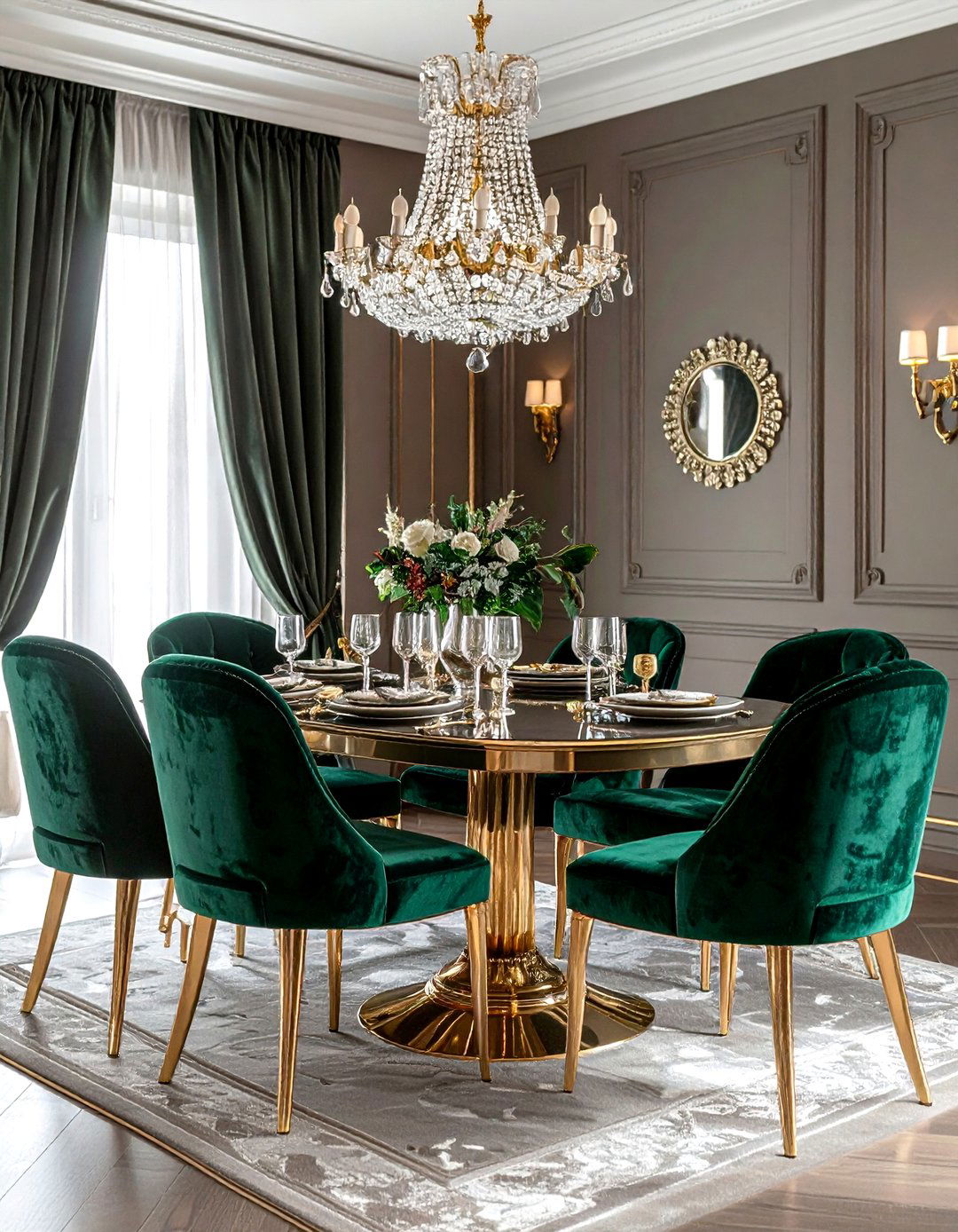 Taupe and emerald green dining room - 30 taupe dining room color schemes