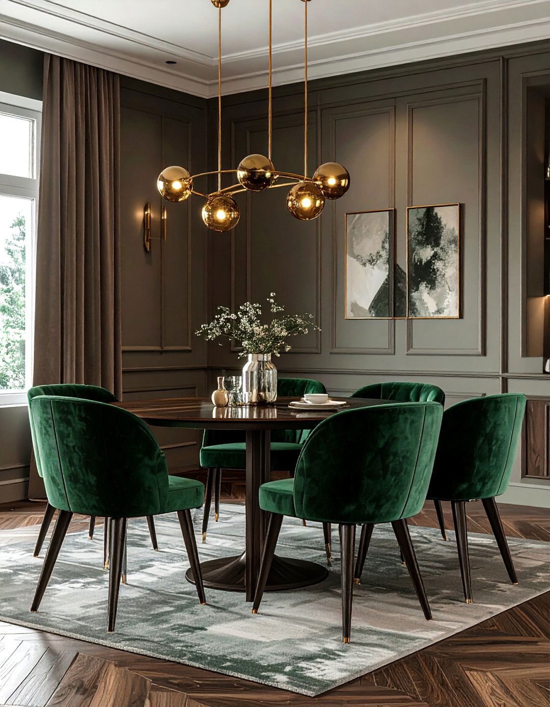 Taupe and forest green dining room - 30 taupe dining room color schemes