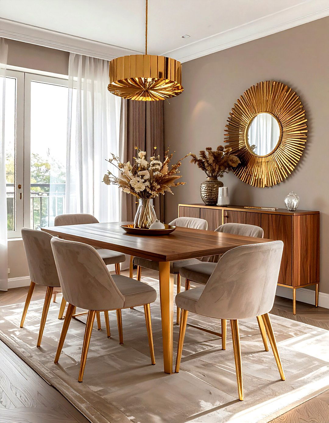Taupe and gold dining room - 30 taupe dining room color schemes