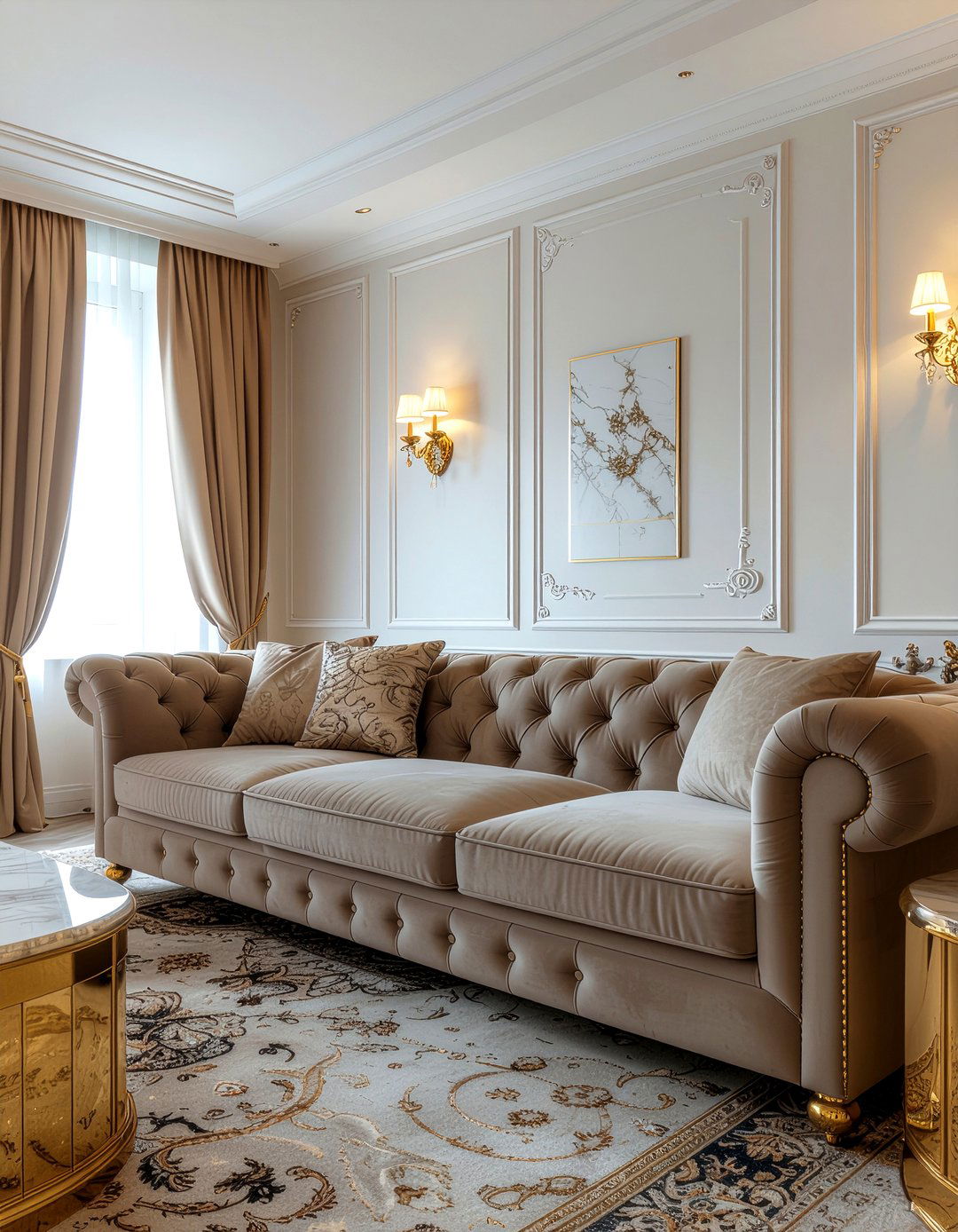 Taupe and gold living room - 30 taupe living room ideas
