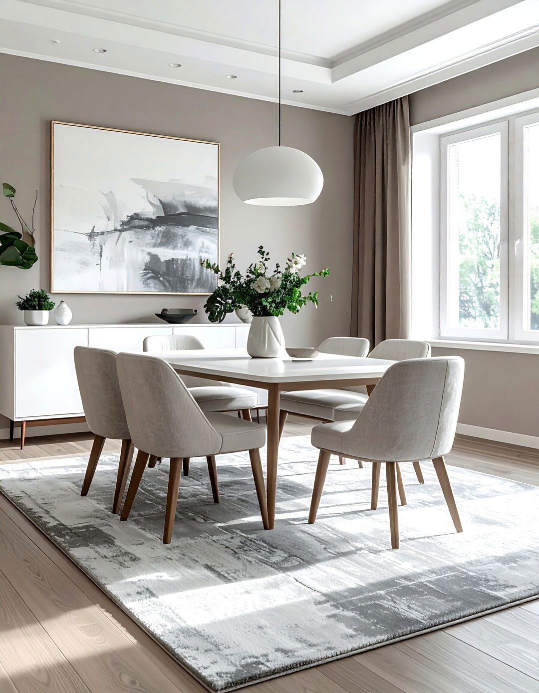 Taupe and light gray dining room - 30 taupe dining room color schemes