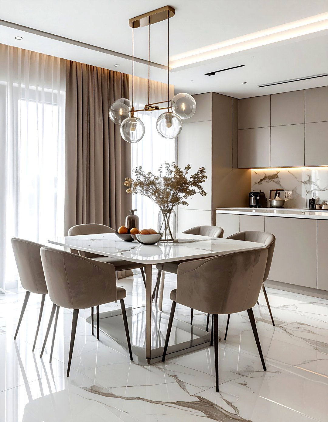 Taupe and marble dining room - 30 taupe dining room color schemes