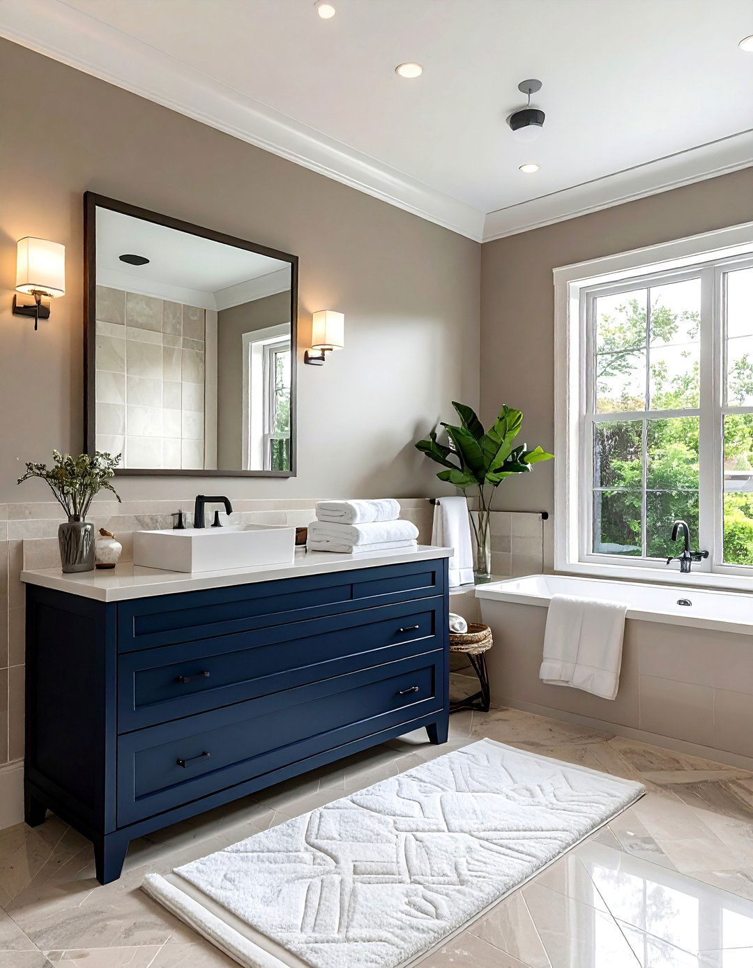 Taupe and navy bathroom - 30 taupe bathroom ideas