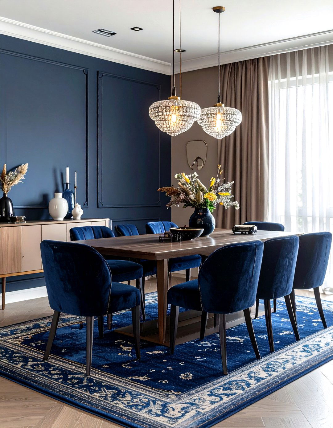 Taupe and navy dining room - 30 taupe dining room color schemes