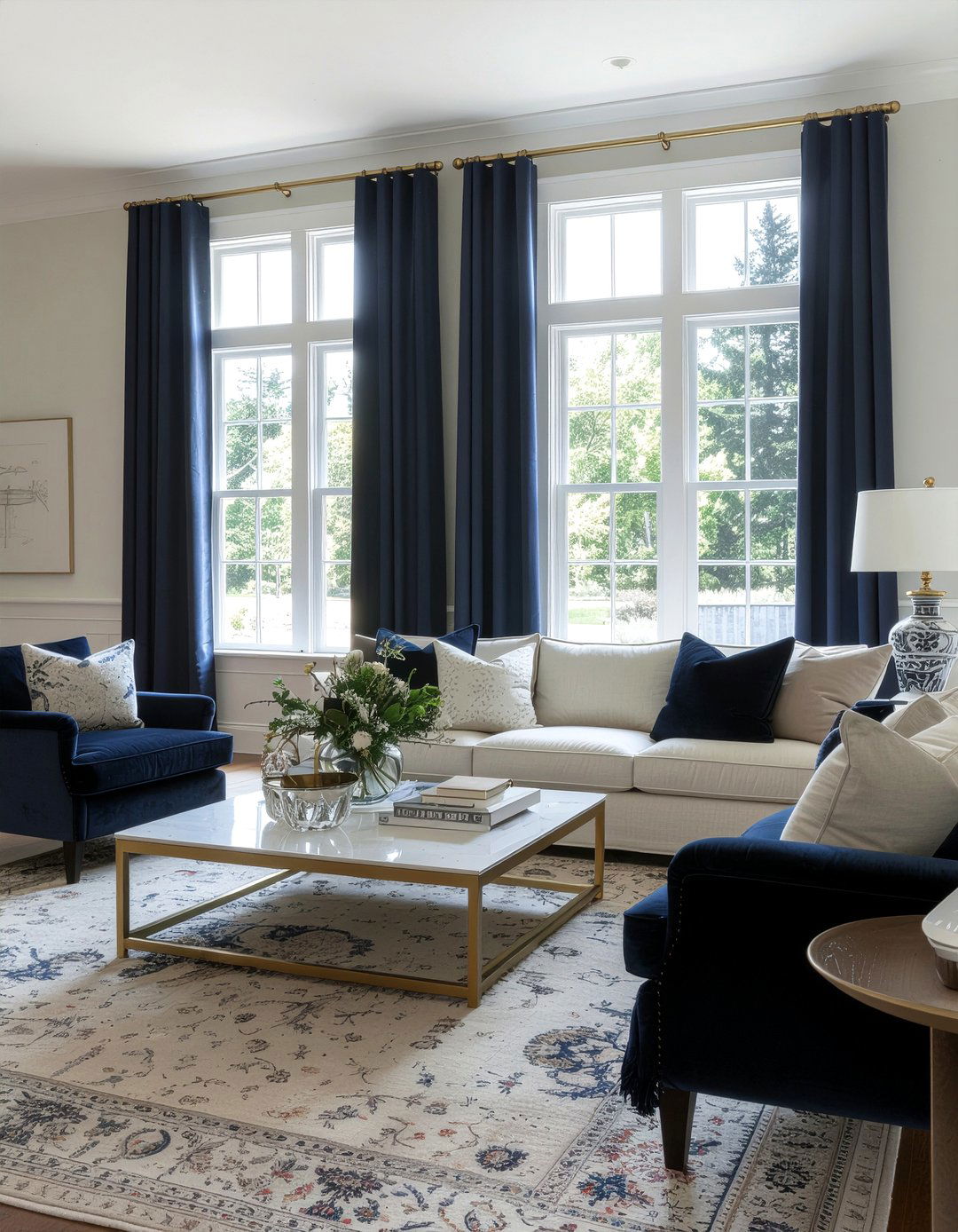 Taupe and navy living room - 30 taupe living room ideas