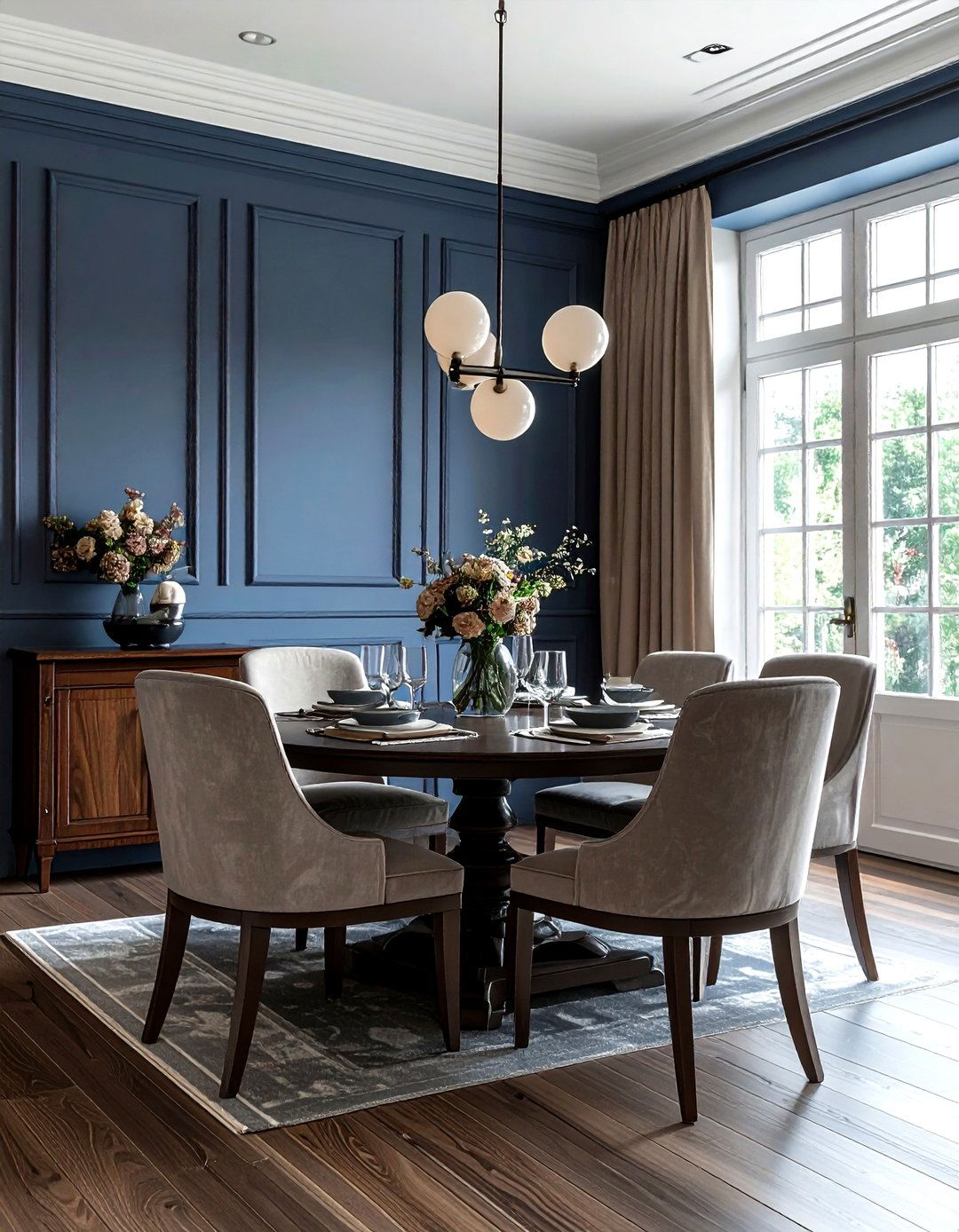 Taupe and slate blue dining room - 30 taupe dining room color schemes