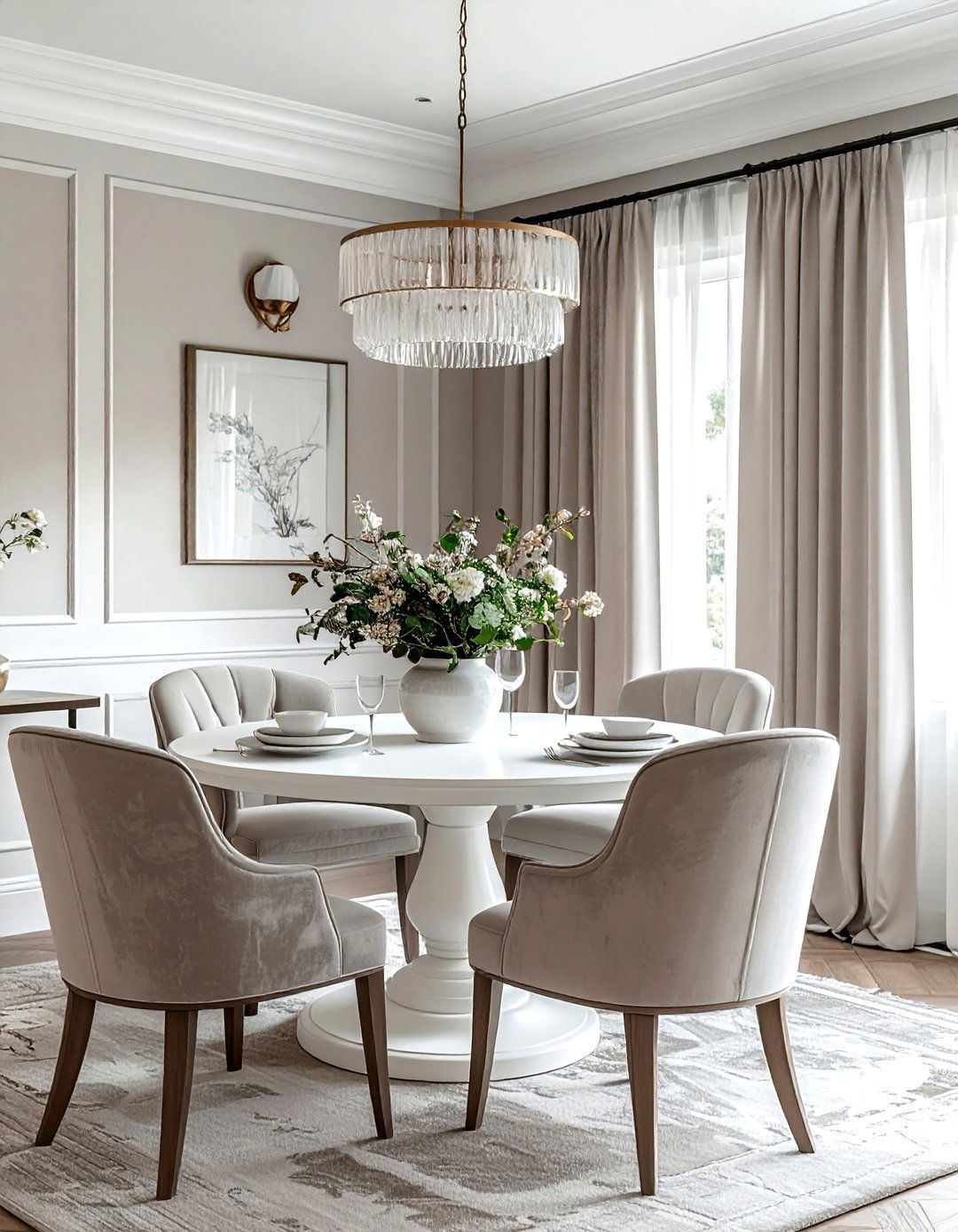 Taupe and white dining room - 30 taupe dining room color schemes