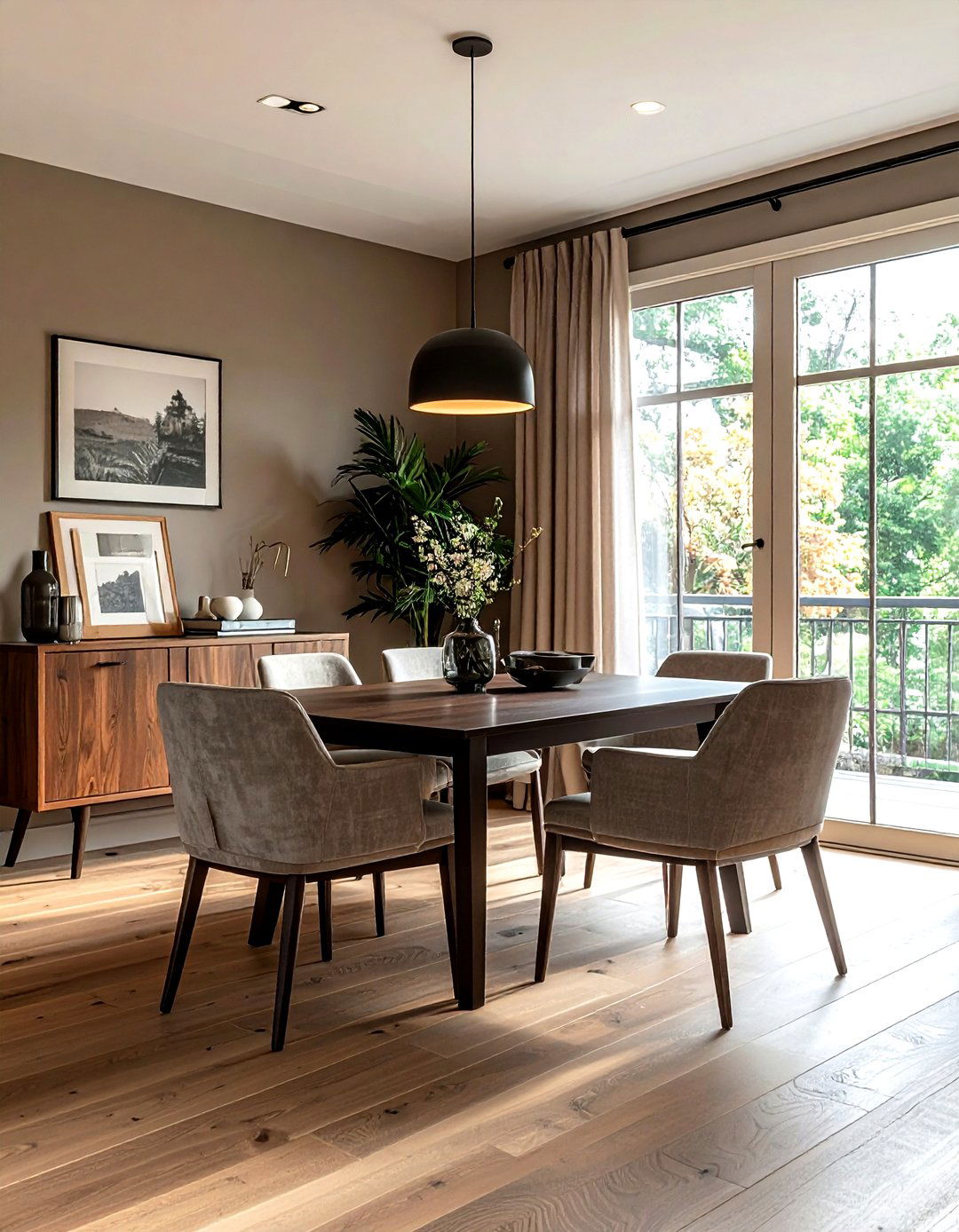 Taupe and wood dining room - 30 taupe dining room color schemes