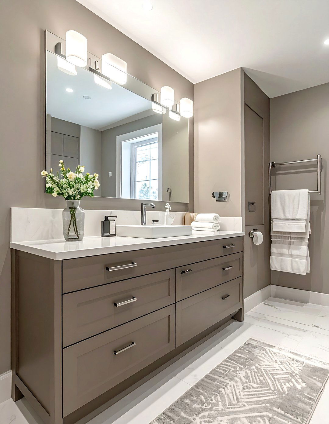 Taupe bathroom vanity unit - 30 beige bathroom furniture ideas