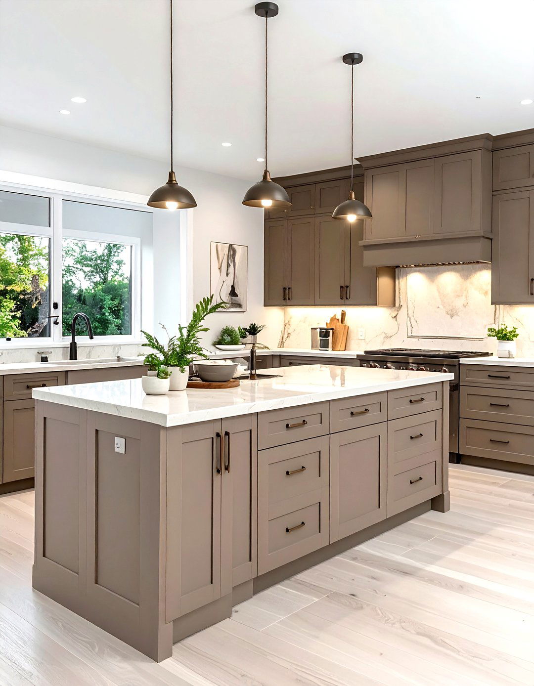 Taupe kitchen cabinets - 30 kitchen color ideas