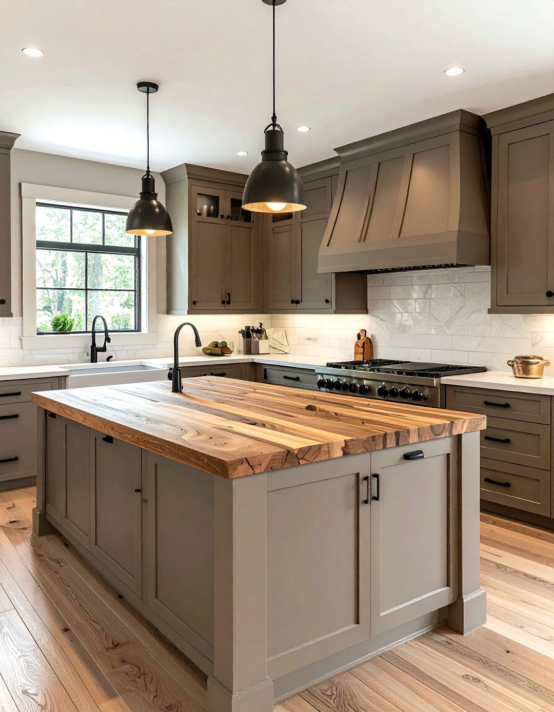 Taupe kitchen with butcher block - 30 taupe kitchen ideas